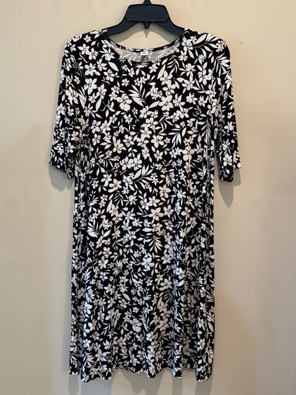 Old Navy Black and White Floral Midi Dress